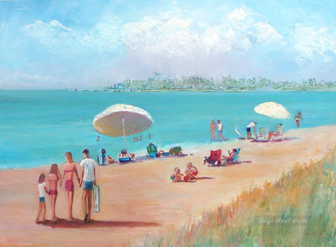 Day at the Beach Oil Paintings